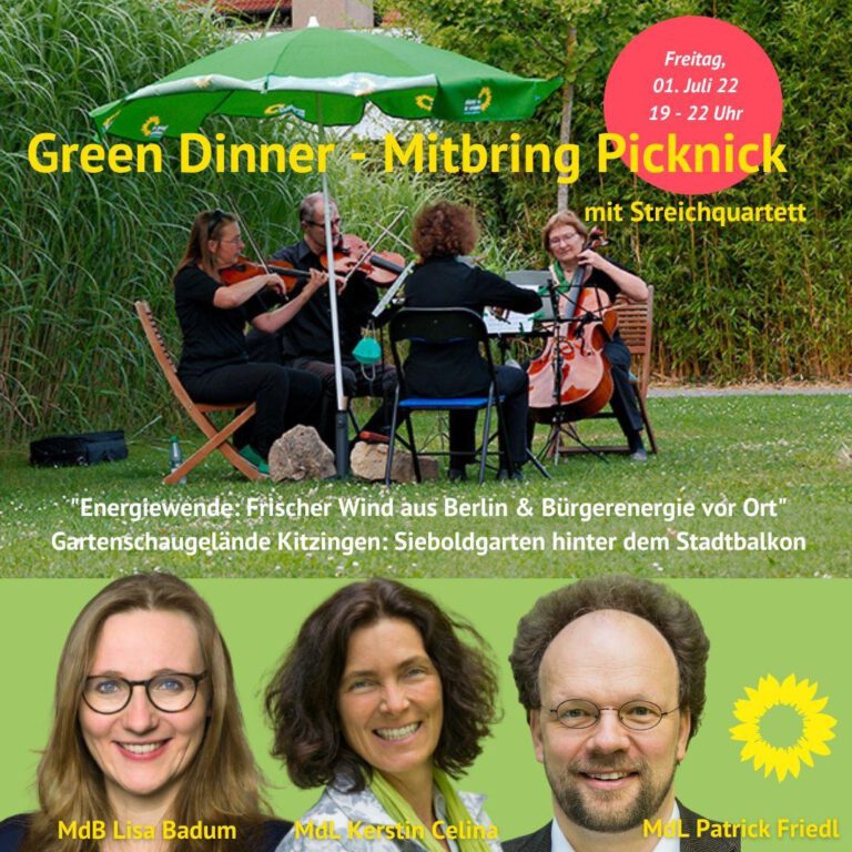 Green-Dinner am 01.07 in Kitzingen
