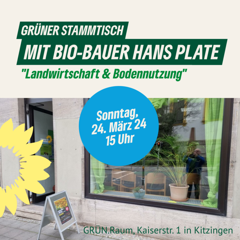 Grüner Stammtisch: Landwirtschaft und Bodennutzung